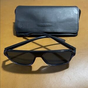 Dolce & Gabbana Navy Blue Rectangular Sunglasses